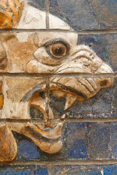 Istanbul, Turkey. Archaeological Museum. Glazed Brick Lion in Relief from the Procession Street, Babylon, Dating from the Nebuchadnezzar II Period circa 604-562 BC. by Unknown